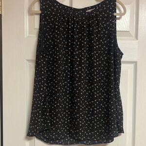 LOFT Black and White Dotted Blouse